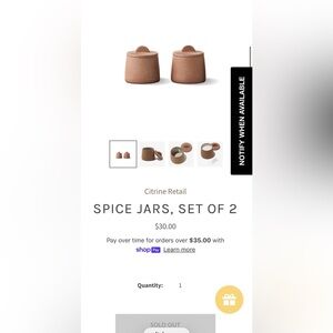 CITRINE SPICE JARS, SET OF 2